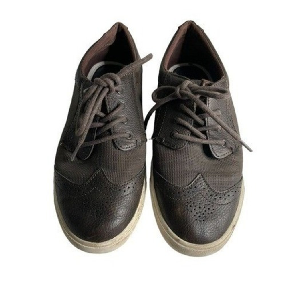 Ben Sherman Brown Wingtip Oxford Dress Casual Shoes, Lace Up Leather Look 6